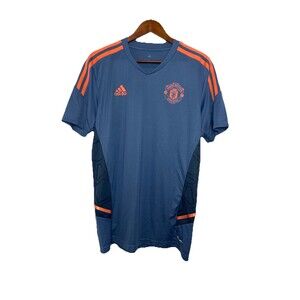 Adidas Aero ready Men's L Blue 22-23 Manchester United Soccer Training Jersey